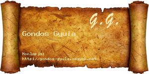 Gondos Gyula névjegykártya